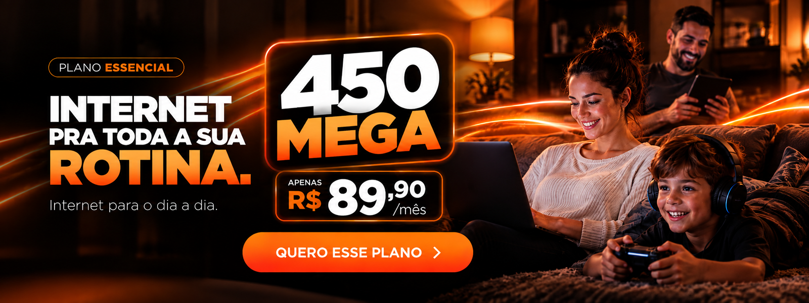 Plano essencial Maxgiga 450 Mega por R$ 89,90 por mês